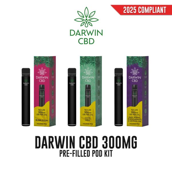 Darwin CBD Pre-Filled CBD Isolate Pod Kit 300mg Vapestore Direct Darwin CBD Pre-Filled CBD Isolate Pod Kit 300mg Vapestore Direct