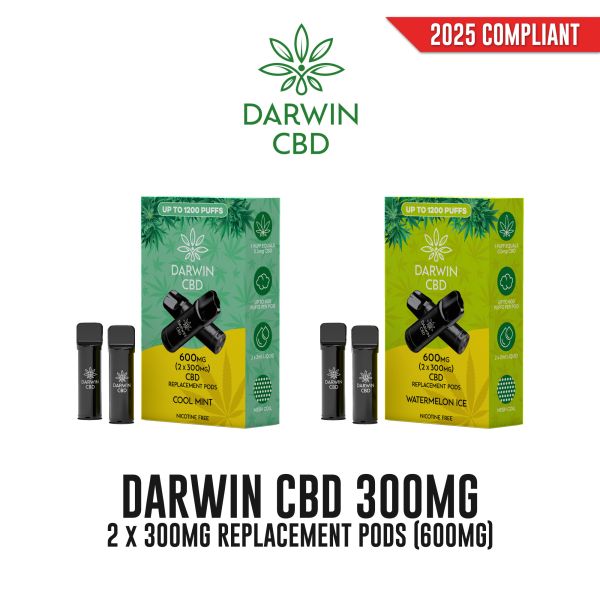Darwin CBD Pre-Filled CBD Isolate Replacement Refill Pods 600mg Vapestore Direct Darwin CBD Pre-Filled CBD Isolate Replacement Refill Pods 600mg Vapestore Direct