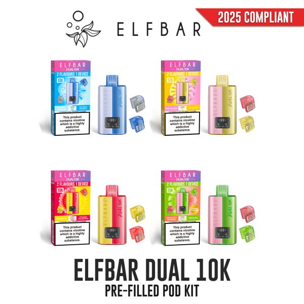 Elfbar Dual 10K 2 in 1 Pre-Filled Pod kit Vapestore Direct Elfbar Dual 10K 2 in 1 Pre-Filled Pod kit Vapestore Direct