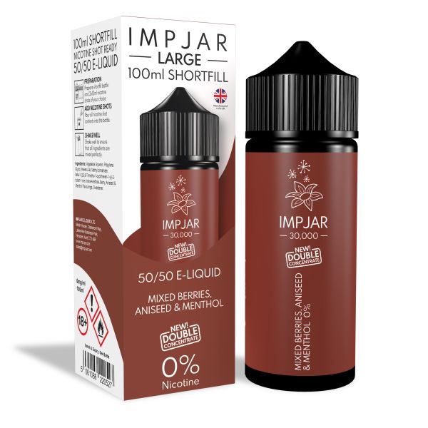 Mixed Berries, Aniseed & Menthol E-Liquid 30000 Shortfill By Impjar 100ml - Vapestore Direct