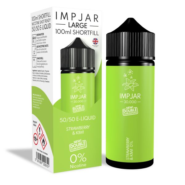 Strawberry & Kiwi E-Liquid 30000 Shortfill By Impjar 100ml - Vapestore Direct