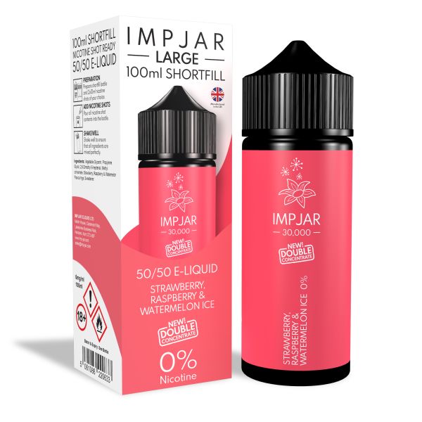 Strawberry, Raspberry & Watermelon Ice E-Liquid 30000 Shortfill By Impjar 100ml - Vapestore Direct