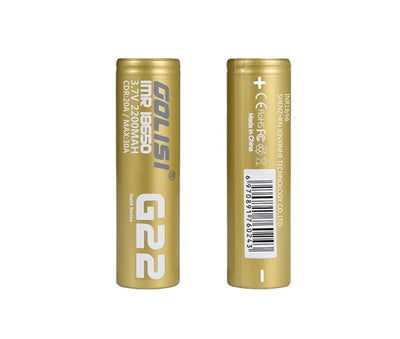 Golisi G22 2200mAh 20A Rechargeable 18650 Battery - Vapestore Direct