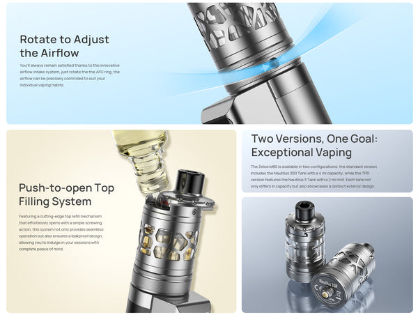 Aspire Zelos M80 80W Kit Airflow - Vapestore Direct