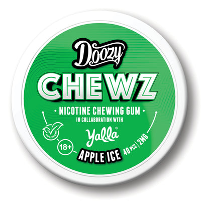 Doozy Chewz Apple Ice Flavour Nicotine Gum - Vapestore Direct