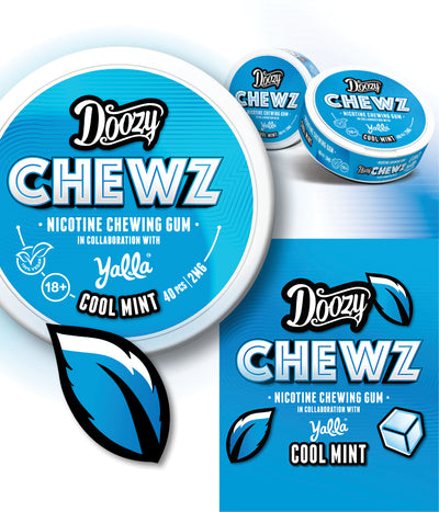 Doozy Chewz Cool Mint Nicotine Gum Card - Vapestore Direct