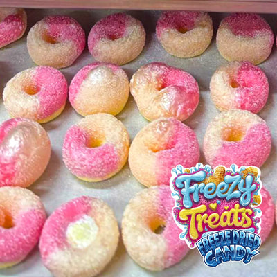 Freezy Treats Peachy Ring Freeze Dried Candy Unwrapped - Vapestore Direct