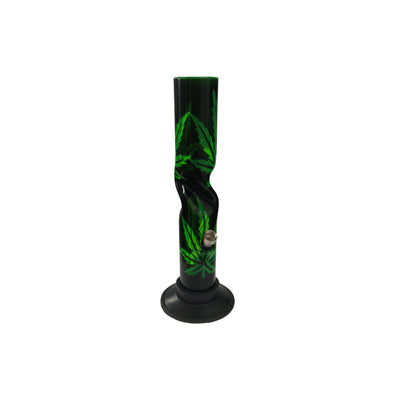 30cm Acrylic Ice Twist Leaf Straight Waterpipe - AB14S-30 - Vapestore Direct