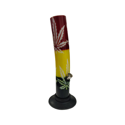 30cm Acrylic Rasta Leaf Leaner Waterpipe - AB4638-30