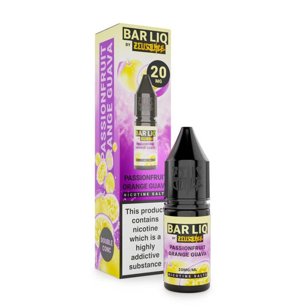 Passion Fruit Orange Guava BAR LIQ E-Liquid Nicotine Salt By Zeus Juice 10ml - Vapestore Direct