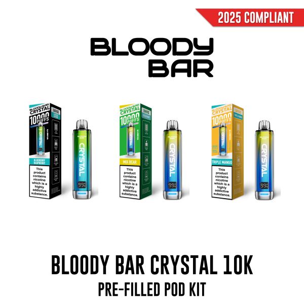 Bloody Mary Bloody Bar Crystal 10K Puff Pre-Filled Pod Kit 20mg