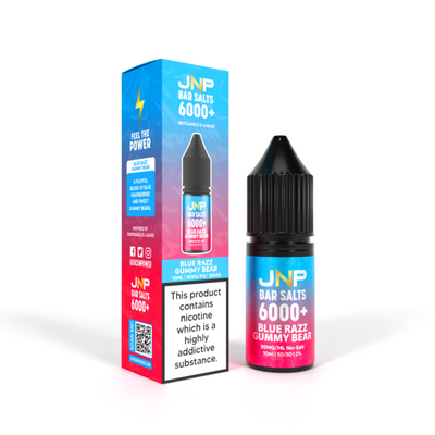 Blue Razz Gummy Bear Bar Salts 6000+ E-Liquid Nicotine Salt By Juice N' Power 10ml - Vapestore Direct