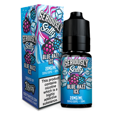Blue Razz Ice Seriously Salty E-Liquid Nicotine Salt By Doozy Vape 10ml - Vapestore Direct