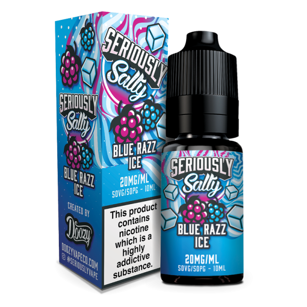 Blue Razz Ice Seriously Salty E-Liquid Nicotine Salt By Doozy Vape 10ml - Vapestore Direct