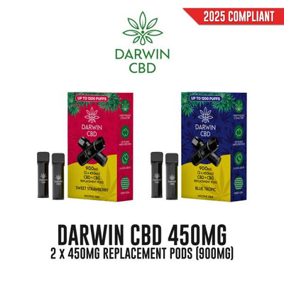 Darwin CBD Pre-Filled CBD Isolate Replacement Refill Pods 900mg - Vapestore Direct