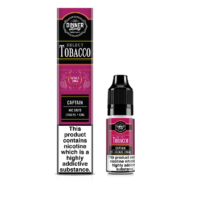 Captain Select Tobacco Bar Salts Nicotine Salt By Dinner Lady - Vapestore Direct