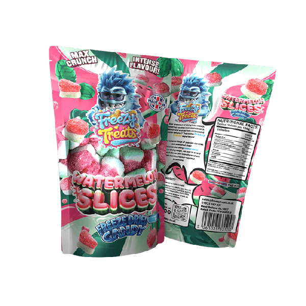 Freezy Treats Watermelon Slices Freeze Dried Candy Packet Front And Back - Vapestore Direct