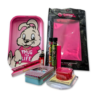 G.Rollz Pink Thug Life Large Rolling Tray Gift Set - Vapestore Direct