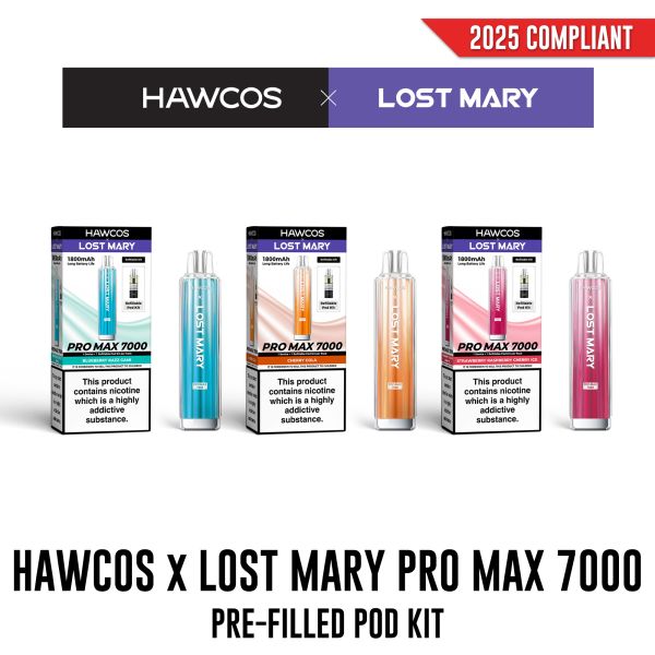 Hawcos x Lost Mary Pro Max 7000 (Refillable Edition) Pre-Filled Pod Kit