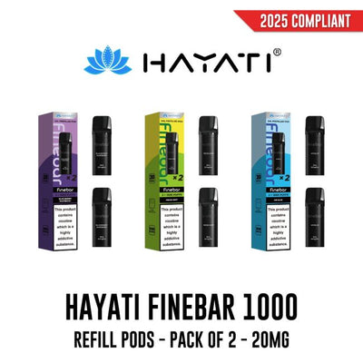 Hayati Finebar 1000 Replacement Pre-Filled Pods 20mg - Vapestore Direct