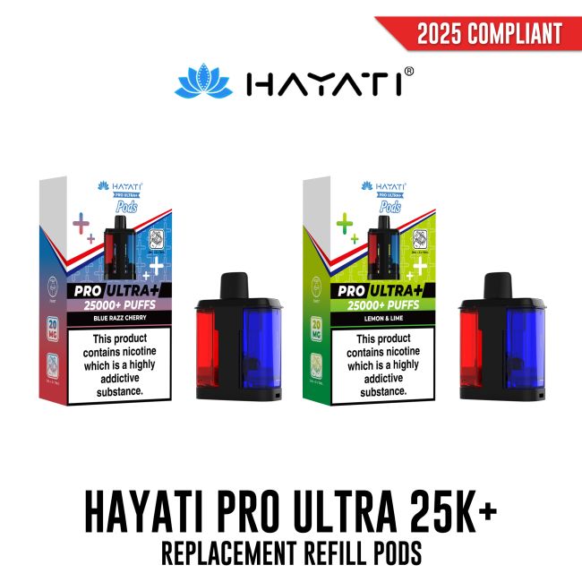 Hayati PRO ULTRA 25000+ Replacement E-Liquid Pods Vapestore Direct Hayati PRO ULTRA 25000+ Replacement E-Liquid Pods Vapestore Direct