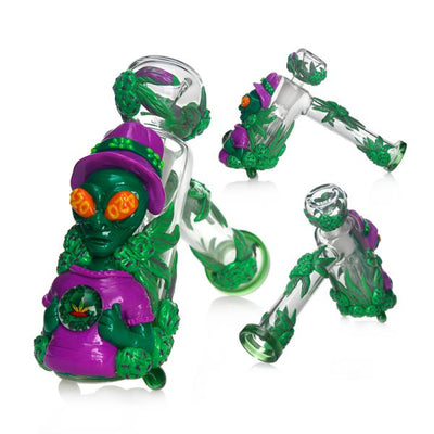 12cm 3D Glass alien Hammer Style Waterpipe/Smoking Pipe - GB295