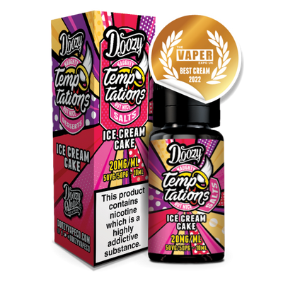 Ice Cream Cake Temptations E-Liquid Nicotine Salt By Doozy Vape 10ml - Vapestore Direct