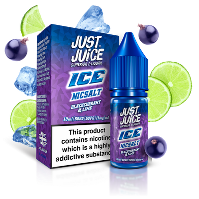 Blackcurrant & Lime ICE E-Liquid Nicotine Salt By Just Juice 10ml - Vapestore Direct