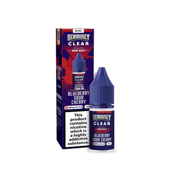 Blueberry Sour Cherry Seriously Clear Seriously Clear E-Liquid Nicotine Salt By Crystal Clear x Doozy 10ml