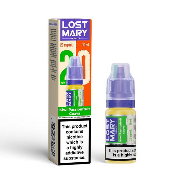 Kiwi Passion Fruit Guava LOST MARY E-Liquid Nicotine Salt By Elfbar 10ml - Vapestore Direct