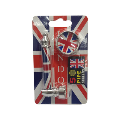 Union Jack Metal Pipe + Grinder Set