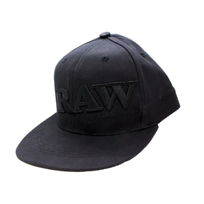 Raw Baseball Cap Flat Peak Full Black - Vapestore Direct