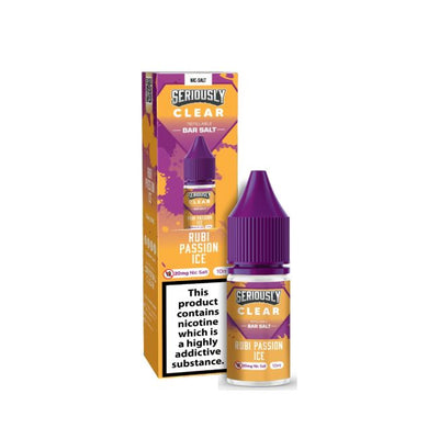 Rubi Passion Ice Seriously Clear Seriously Clear E-Liquid Nicotine Salt By Crystal Clear x Doozy 10ml - Vapestore Direct