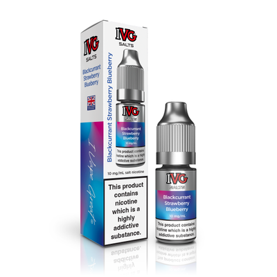 Blackcurrant Strawberry Blueberry Flavour E-Liquid Nicotine Salt By IVG TALL BOX10ml - Vapestore Direct