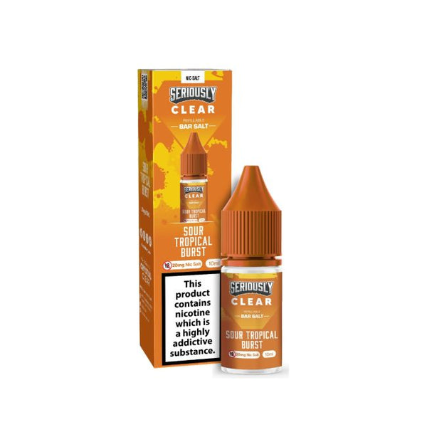 Sour Tropical Burst Seriously Clear Seriously Clear E-Liquid Nicotine Salt By Crystal Clear x Doozy 10ml - Vapestore Direct