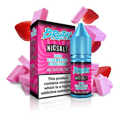 Sour Strawberry Bubblegum BRUTAL E-Liquid Nicotine Salt By Just Juice 10ml - Vapestore Direct