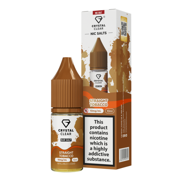 Straight Tobacco E-Liquid Nicotine Bar Salt By Crystal Clear 10ml - Vapestore Direct