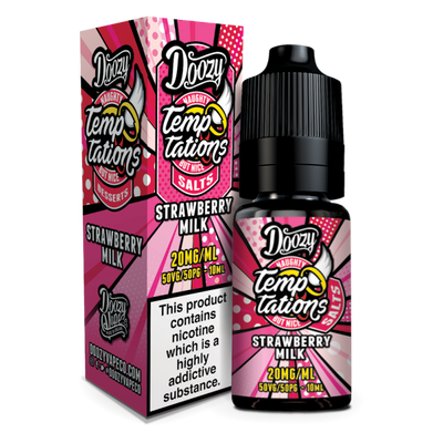 Strawberry Milk Temptations E-Liquid Nicotine Salt By Doozy Vape 10ml - Vapestore Direct