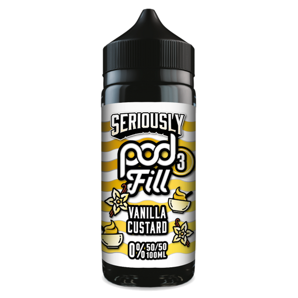 Vanilla Custard Seriously Pod Fill 3 E-Liquid Shortfill By Doozy Vape 100ml - Vapestore Direct
