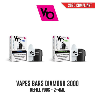 Vapes Bars Diamond 3000 Replacement Pre-Filled Pods 20mg - Vapestore Direct