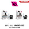 Vapes Bars Diamond 6000 Replacement Pre-Filled Pods 20mg - Vapestore Direct