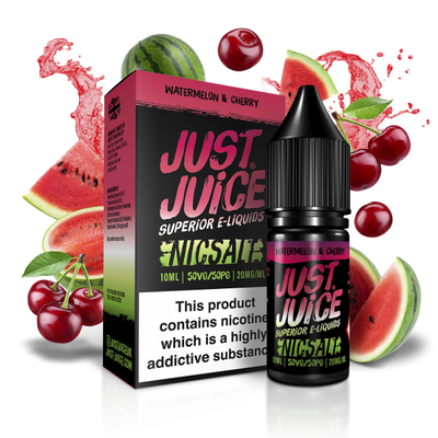 Watermelon Cherry E-Liquid Nicotine Salt By Just Juice 10ml - Vapestore Direct