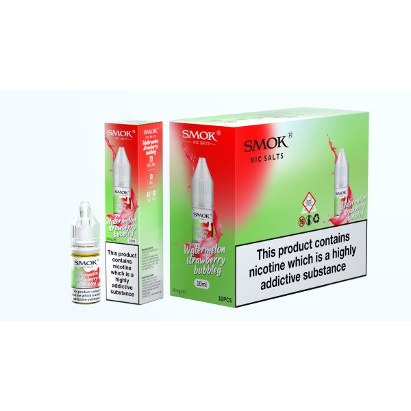 Watermelon Strawberry Bubblegum E-Liquid Nicotine Salt By Smok 10ml - Vapestore Direct