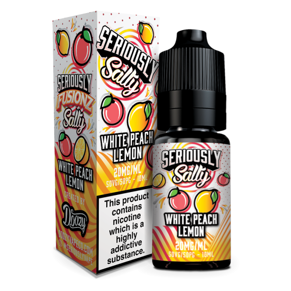 White Peach Lemon Seriously Fusionz Salty E-Liquid Nicotine Salt By Doozy Vape 10ml - Vapestore Direct
